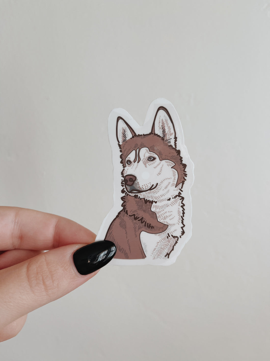 Red Siberian Husky Sticker